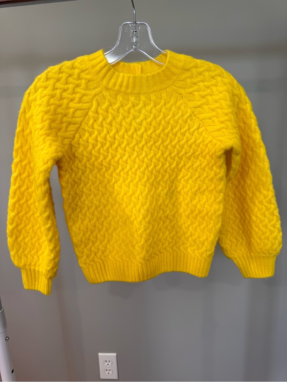 Janie and Jack Bright Yellow Cable Knit Crewneck Sweater Size 7